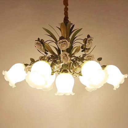 Amélie florale Keramikglas-Pendelleuchte