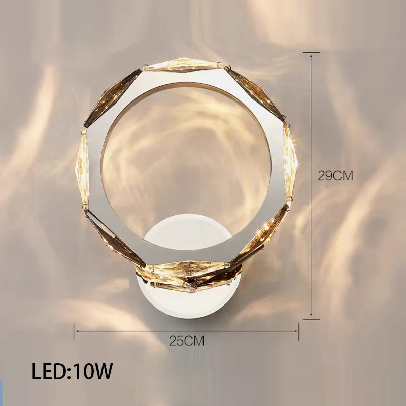 Élodie 2025 Moderner Ring Kristall LED Dimmbare Deckenleuchte Silber Dekor Lampe
