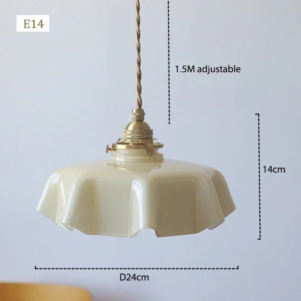 Élodie French Glass Pendant Light Nordic Brass Ceiling