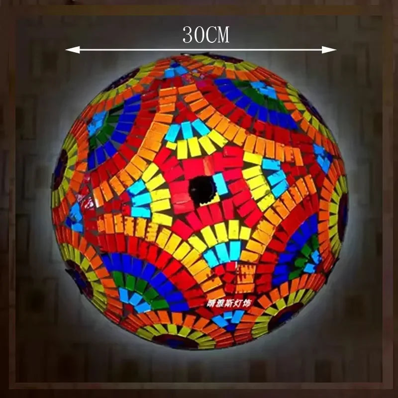 Madeleine Tiffany Stained Glass Ceiling Lamp Blue LED