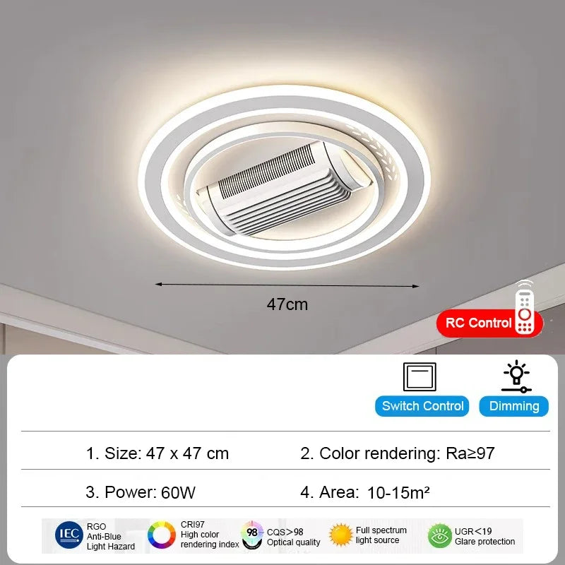 Aurevo Moderner LED-Deckenventilator ohne Flügel
