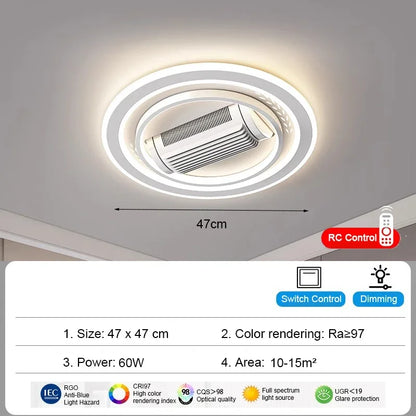 Aurevo Moderner LED-Deckenventilator ohne Flügel