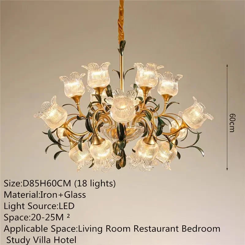 Französische Retro-Kristall-Pendelleuchte für Wohnzimmer und Restaurant