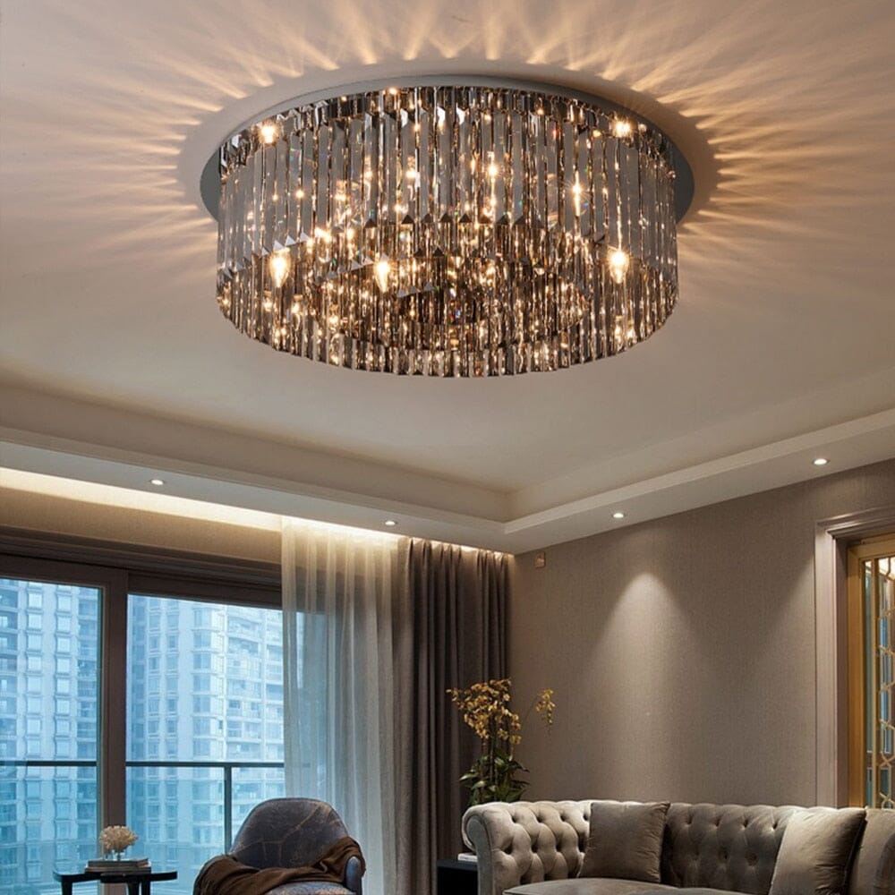 Celeste Luxury Smoke Grey Crystal Chandelier