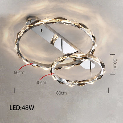 Élodie 2025 Moderner Ring Kristall LED Dimmbare Deckenleuchte Silber Dekor Lampe