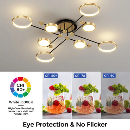 Auriane Nordic Gold Schwarz LED Deckenpendelleuchte