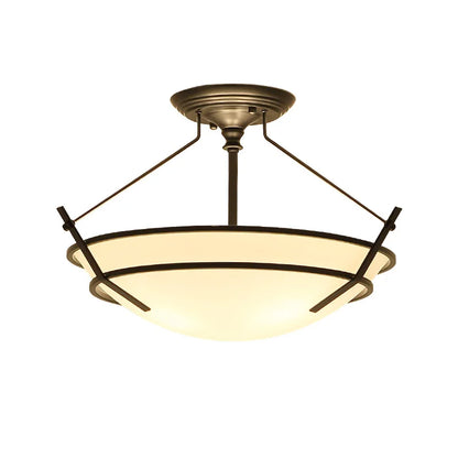 Aurélie Vintage Glass Ceiling Chandelier Black E27 Light