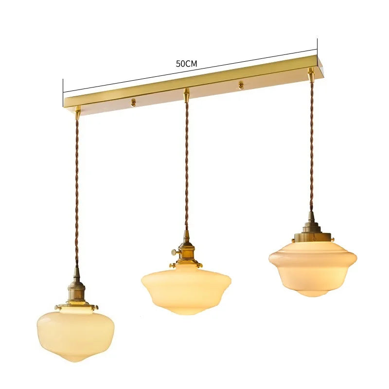 Élodie Glass Pendant Light with Copper Finish