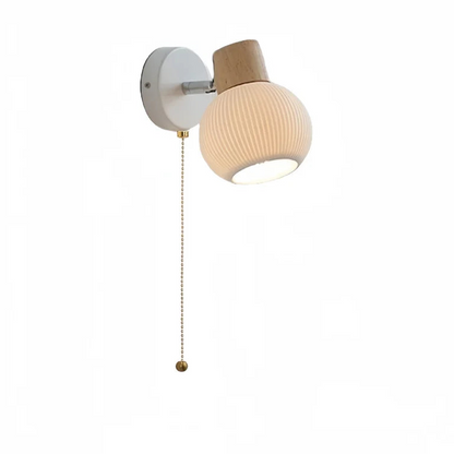 Camille White Ceramic LED Wall Lamp Switch E27 Nordic