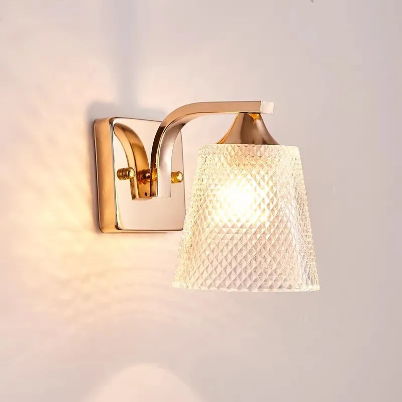 Élise Moderne Glaswandleuchte E27 Schalter Nachttisch LED Wandlampe