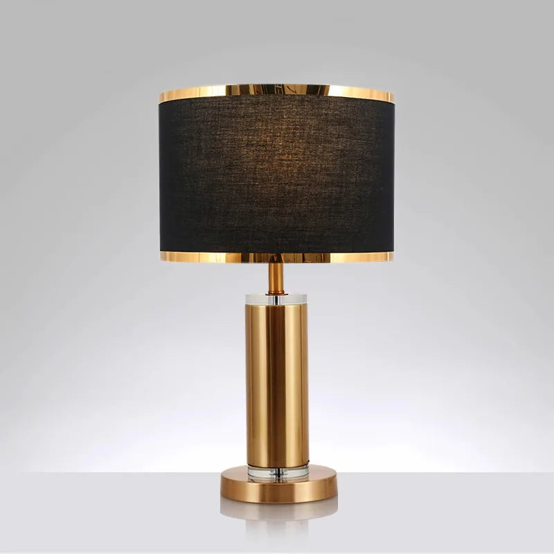 Amélie nordische Kristall-Stoff-Tischlampe E27 warmes Schlafzimmerlicht