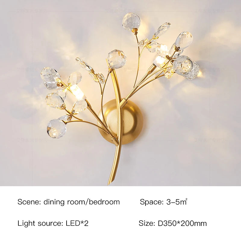 Eléonore Gold Crystal Branch Tree Ceiling Light