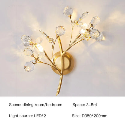 Eléonore Gold Crystal Branch Tree Ceiling Light