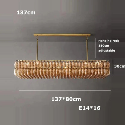 Retro Champagner Pendelleuchte für große Wohnzimmerbeleuchtung