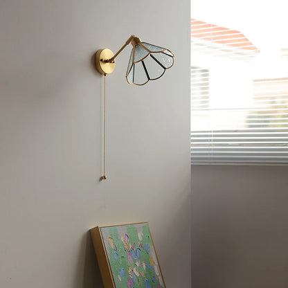 Élise Vintage Wandleuchte Messingarm aus Goldglas Kupfer mit LED