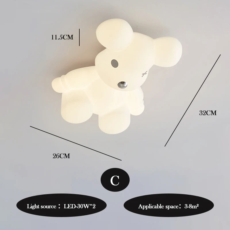 Amélie Nordic White Bear Kinder-LED-Deckenleuchte Minimalistisch