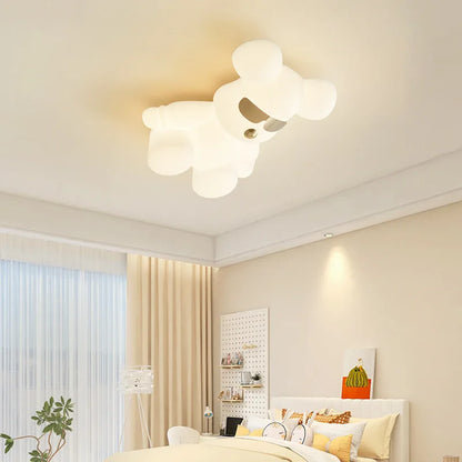 Amélie Nordic White Bear Kinder-LED-Deckenleuchte Minimalistisch