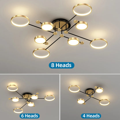 Auriane Nordic Gold Schwarz LED Deckenpendelleuchte