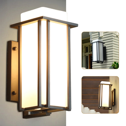 Claire Outdoor Black Frosted Glass Wall Lamp Waterproof