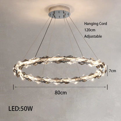 Élodie 2025 Moderner Ring Kristall LED Dimmbare Deckenleuchte Silber Dekor Lampe
