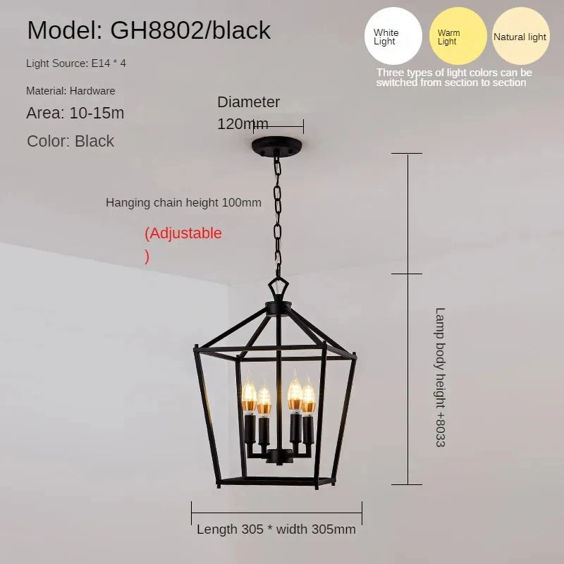Vintage Gold Eisenkäfig Hängelampe für Esszimmer und Wohnbereiche