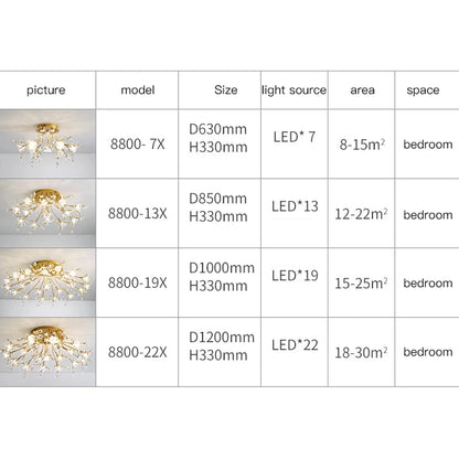 Eléonore Gold Crystal Branch Tree Ceiling Light