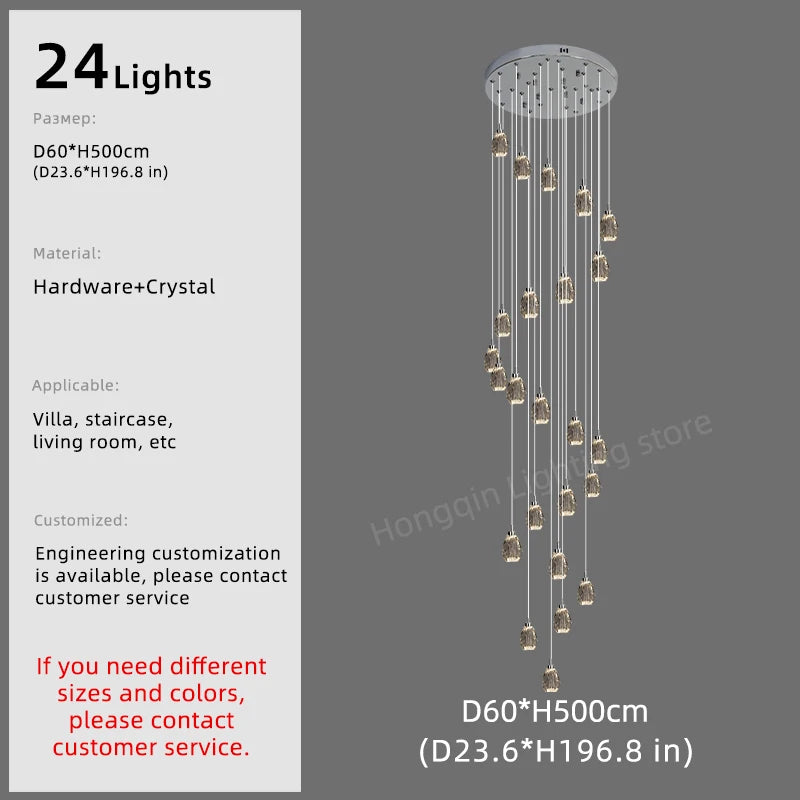 Sophie Crystal Nordic Staircase Pendant Chandelier