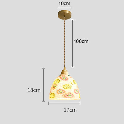 Isabelle Shell Glass Pendant Light Art Deco Bedside Lamp