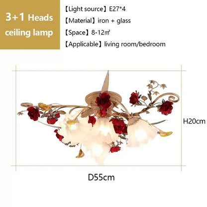 Amélie Nordic Flower Kreative Deckenleuchte halbbündig