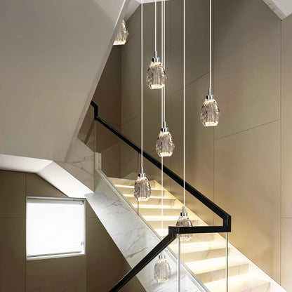 Sophie Crystal Nordic Staircase Pendant Chandelier
