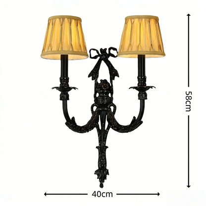 Camille Retro französische Messing-Kristall-LED-Wandleuchte Schlafzimmer-Akzent