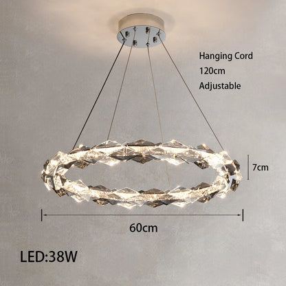 Élodie 2025 Moderner Ring Kristall LED Dimmbare Deckenleuchte Silber Dekor Lampe