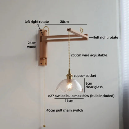 Élise Glasblumen Wandleuchte Flexibler Arm Nordisch