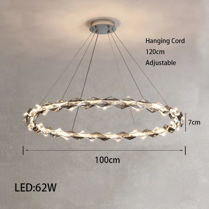 Élodie 2025 Moderner Ring Kristall LED Dimmbare Deckenleuchte Silber Dekor Lampe