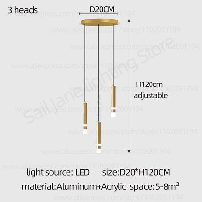 Aurélie Modern Gold LED Staircase Chandelier Light