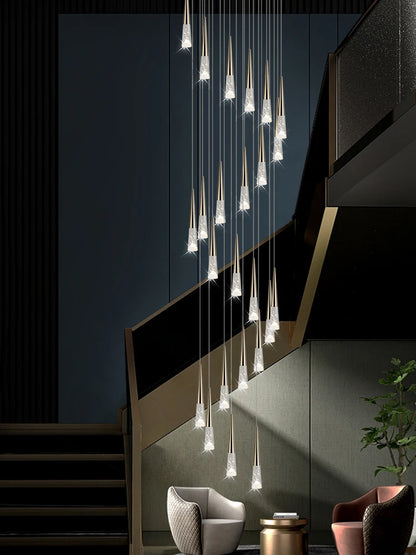 Vivienne Kristall-Treppenhaus-Pendelleuchte für luxuriöse Interieurs