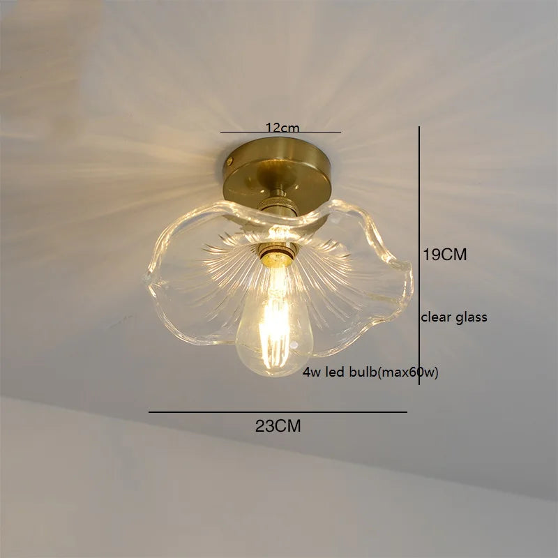 Éloise Amber Glas Kupfer Deckenleuchte