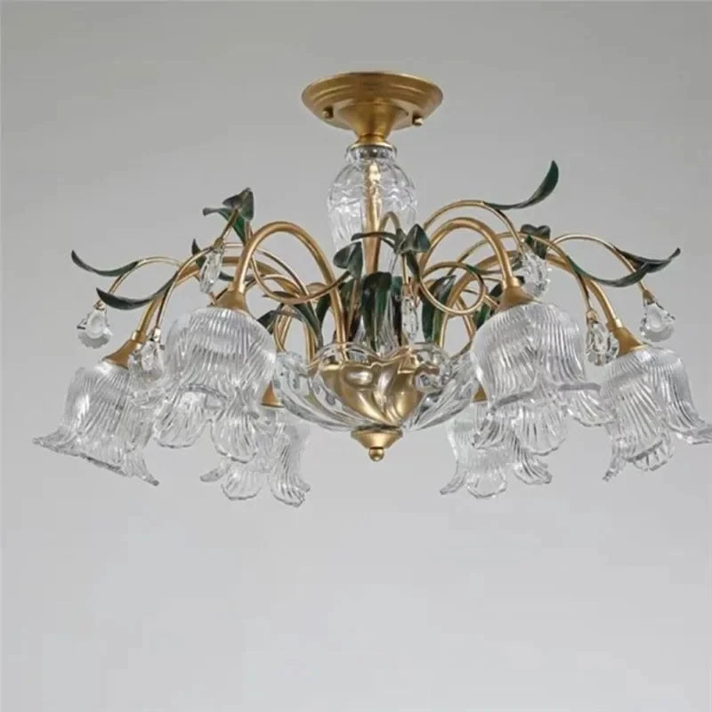 Évelyne Floral Glass Chandelier for Luxury Dining & Lobby Spaces