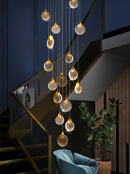 Anastasia Crystal Staircase Pendant Chandelier for Luxury Loft Spaces
