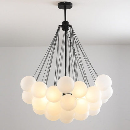 Inès Minimalist Frosted Globe Chandelier