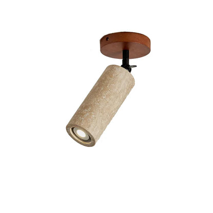 Camille Wabi Sabi Travertine Walnut Ceiling Lamp Rotatable Light