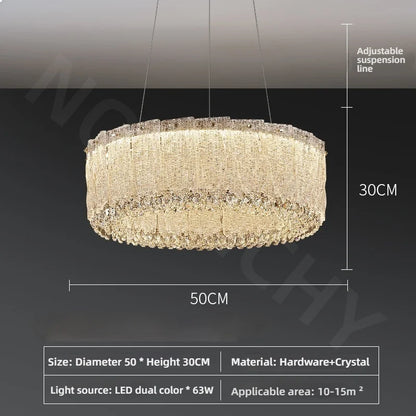 Luxury Gold Crystal Pendant Lamp for Living and Dining Room