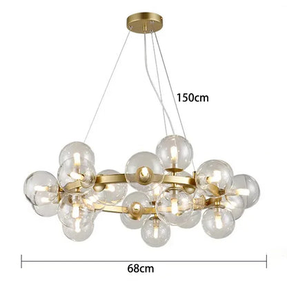 Sophie Glass Bubble Pendant Chandelier for Modern Living Spaces