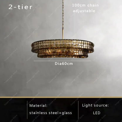 Runder Deckenleuchter aus grauem Glas