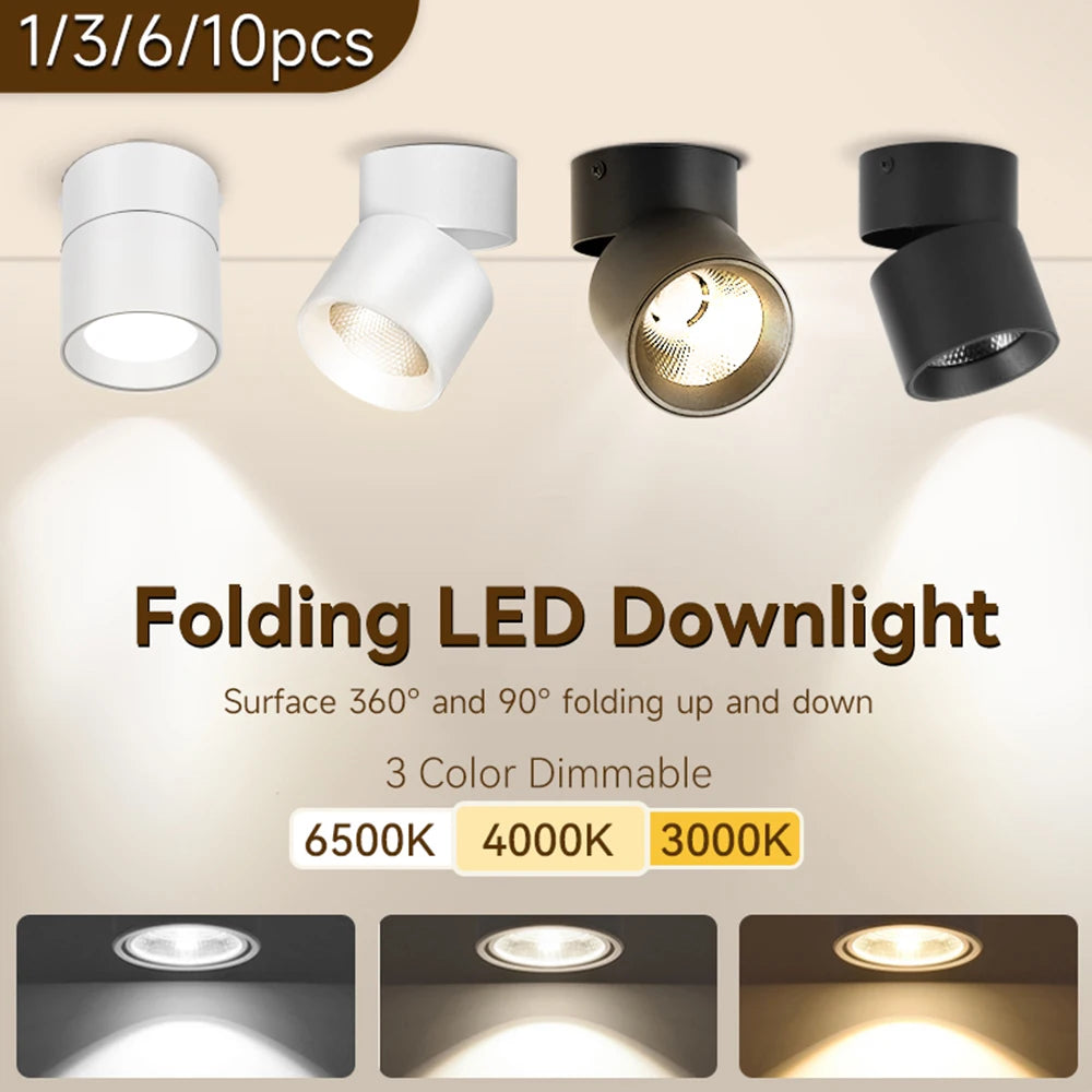 Camille Faltbare LED-drehbare Deckenleuchte 3-farbig Modern