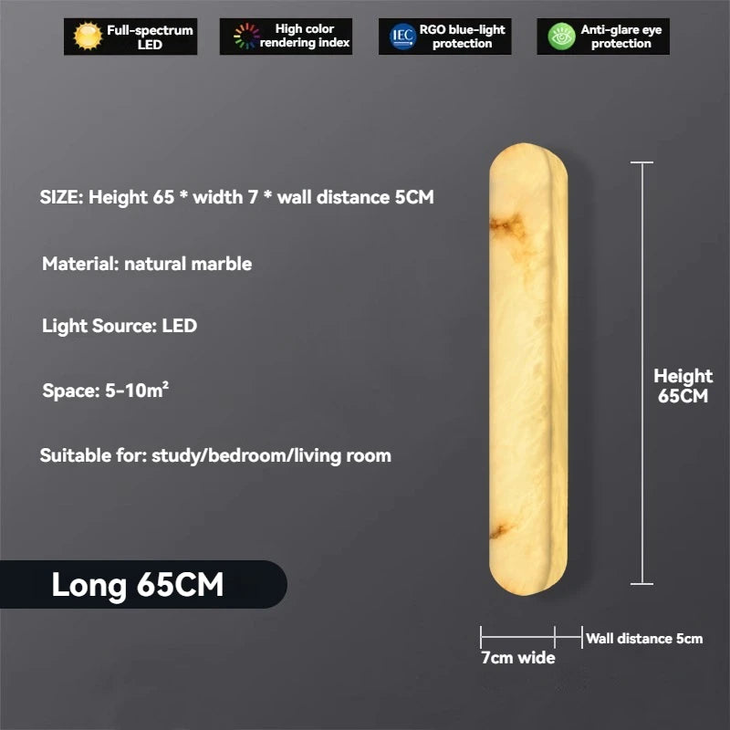Émilie Marble Linear Wall Lamp Minimalist LED Sconce Light