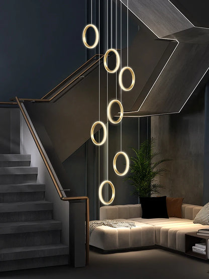 Geneviève Duplex Loft Staircase Pendant Chandelier