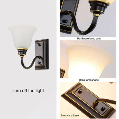 Sophie Landhaus Glas Wandlampe E27 Einflammige Flurlampe