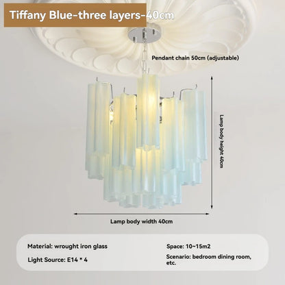 Camille Murano Glass Round Crystal Pendant Light Vintage Ceiling Lamp