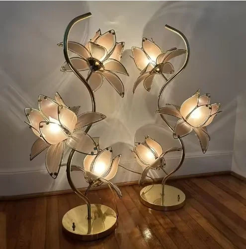 Élise Lotus LED Flexible Flower Table Lamp E26 Glass